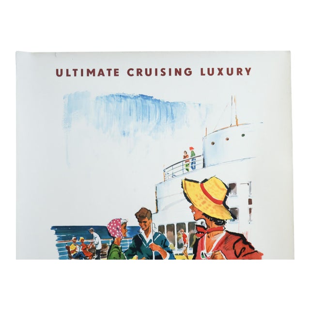 1960s Dutch Travel Poster - Holland-America Line/Ultimate Cruising Luxury - Rien Poortvliet For Sale