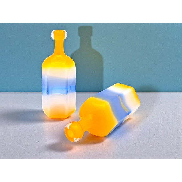 Glass Polychrome Murano Glass Bottles from Manifattura Di Murano, 1980s, Set of 2 For Sale - Image 7 of 7