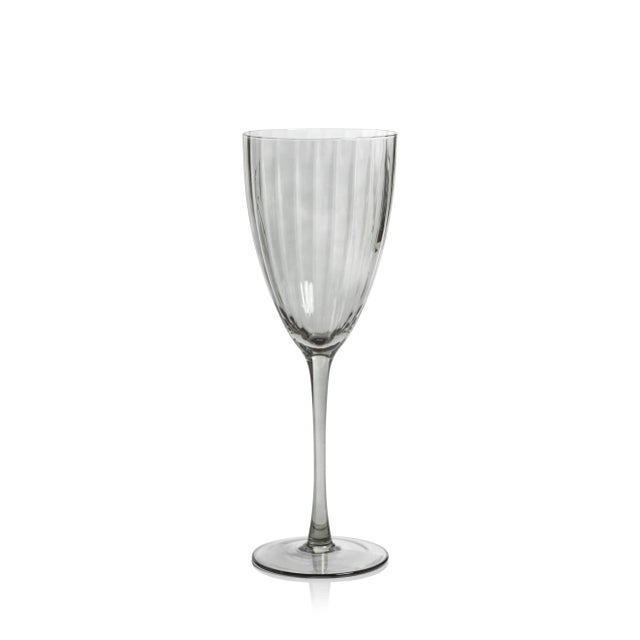 Contemporary Malden Optic White Wine Glasses - Smoke, Set of 4 For Sale - Image 3 of 4