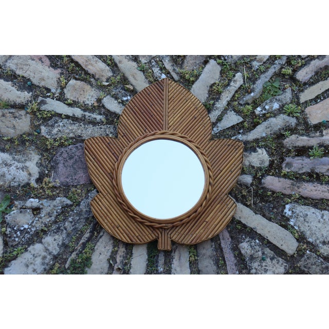 Rattan Mirror by Vivai Del Sud, 1970 For Sale - Image 9 of 9