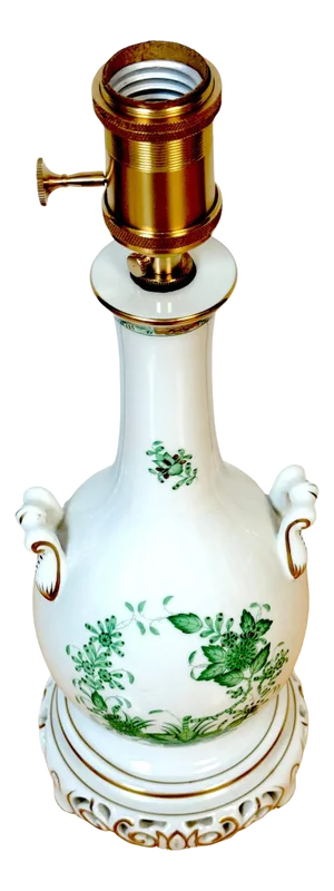 Herend Porcelain 'Chinese Bouquet- Green' Table Lamp