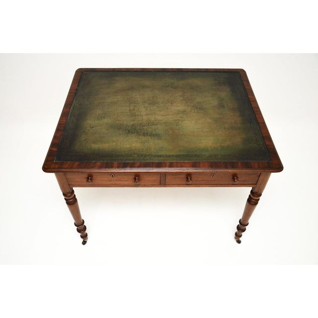 Mid 19th Century Antique Victorian Leather Top Desk, 1840s For Sale - Image 5 of 11
