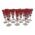 1990s Saint-Louis “Tommy” Ruby Cut-to-Clear Crystal Champagne Flutes - Set of 15 For Sale