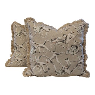 Cokas Diko Home Dancing Monkeys Designer Pillows - Set of 2 For Sale