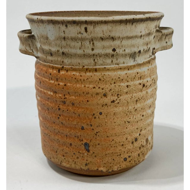 Vintage Two Tone Studio Pottery Vessel For Sale - Image 4 of 9