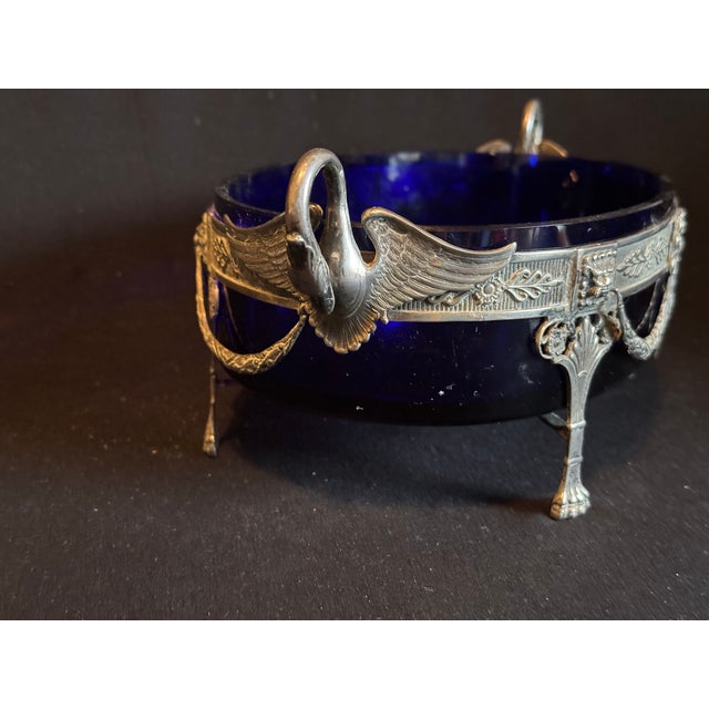 19thC European Louis XVI Silver Blue Jardiniere Bowl For Sale - Image 12 of 18
