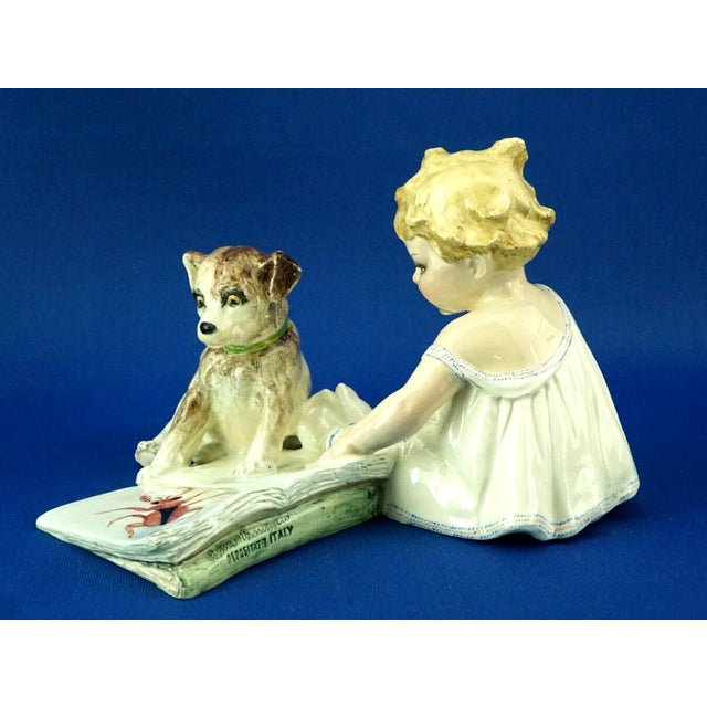 Little Girl and Dog Figure by Arturo Pannunzio, Italy, 1890s-1910s For Sale - Image 8 of 18