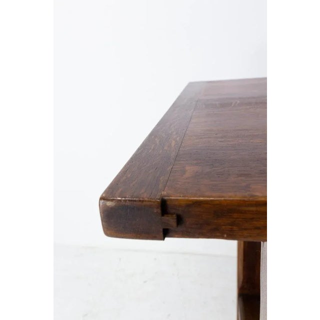 Wood Mid-Century French Massive Oak Side Table For Sale - Image 7 of 9