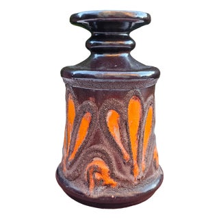 Vintage German Ceramic Vase in Fat Lava from Scheurich, 1960s For Sale