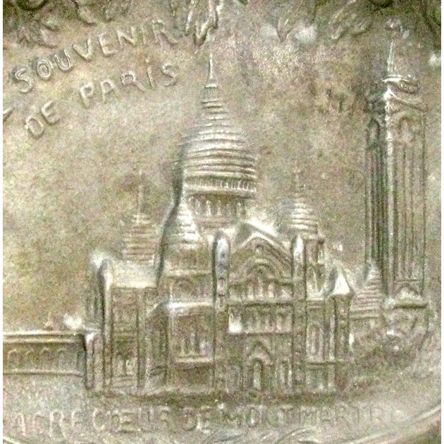 Vintage French souvenir of the Basilica de Sacre Coeur in Montmartre, Paris. Fabricated of heavy pewter with a sculptural...