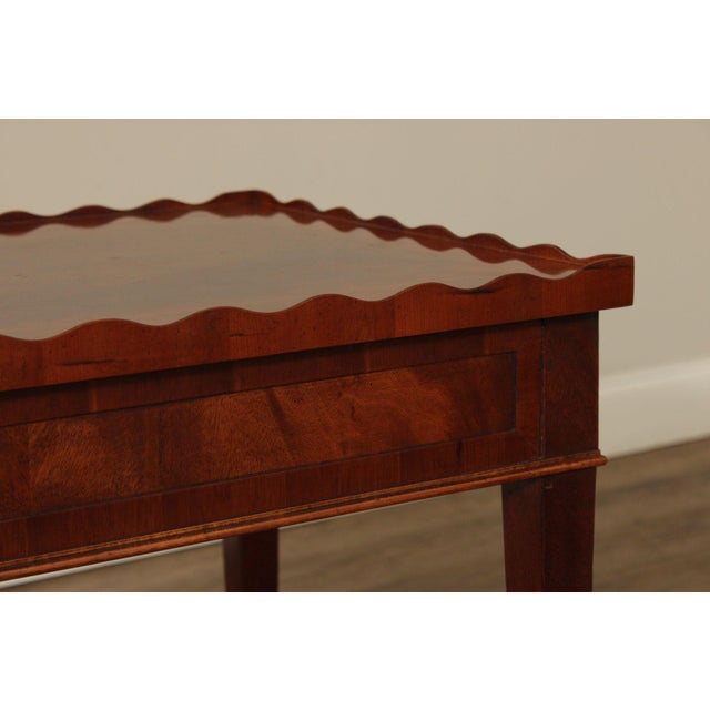 Brown Hekman Federal Style Inlaid Mahogany And Yew Wood Side Table For Sale - Image 8 of 12
