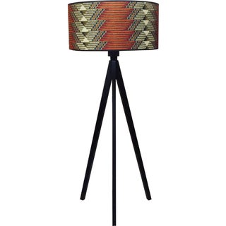 Tripod Lamp with African Print Textile Shade For Sale