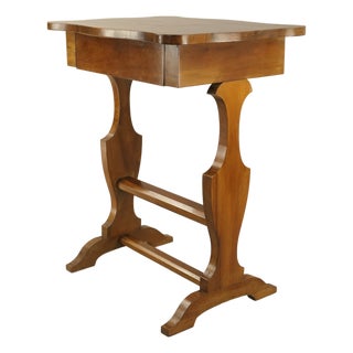 Biedermeier Walnut Side Table with Marquetry, Southern Germany, 1840 For Sale