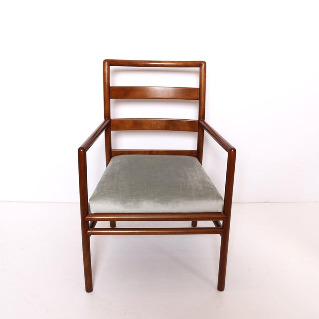 A pair of Widdicomb armchairs designed by T.H. Robsjohn Gibbings. Mahogany frames.