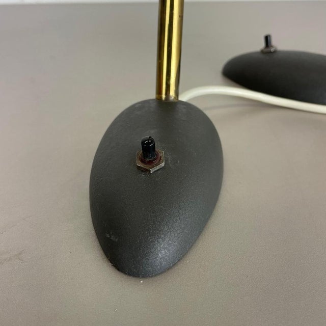 Yellow + Black Sputnik Table Lights in the style of Stilnovo Auböck, Italy, 1950s, Set of 2 For Sale - Image 14 of 18