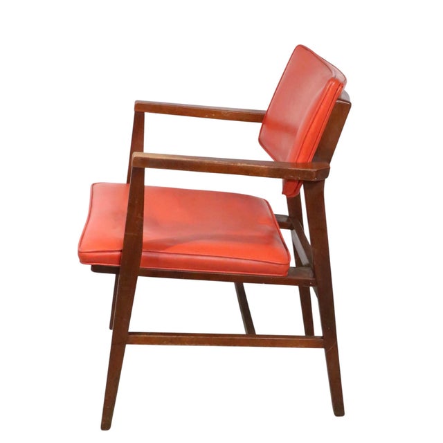 Mid 20th Century Orange Vinyl Seat Arm Chair For Sale In New York - Image 6 of 10