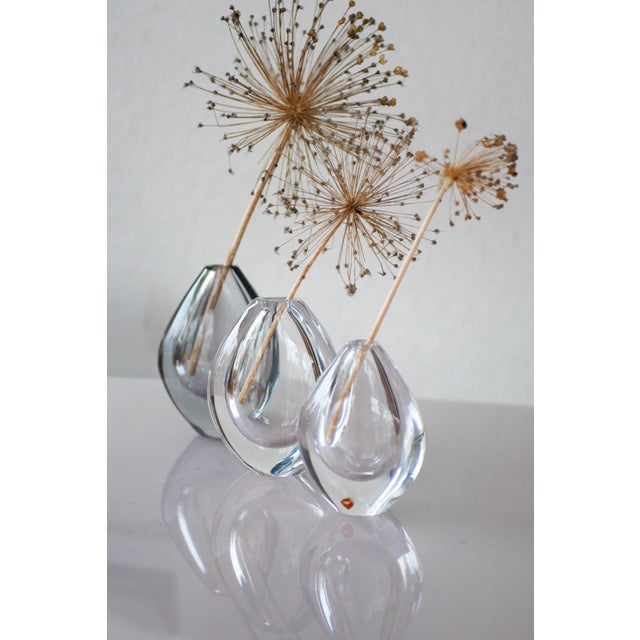 Crystal Lucid Drop Glass Vases by Sven Palmqvist for Orrefors, Sweden, 1950s, Set of 3 For Sale - Image 17 of 18