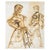 Figurative Composition, 20th Century, Watercolor on Canvas For Sale - Image 6 of 6
