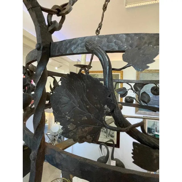 Black Chandelier Mizner Workshop 1920s Attributed For Sale - Image 8 of 15