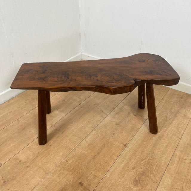 Brown Wabi Sabi Rustic Bench in Elm, 1950s For Sale - Image 8 of 13