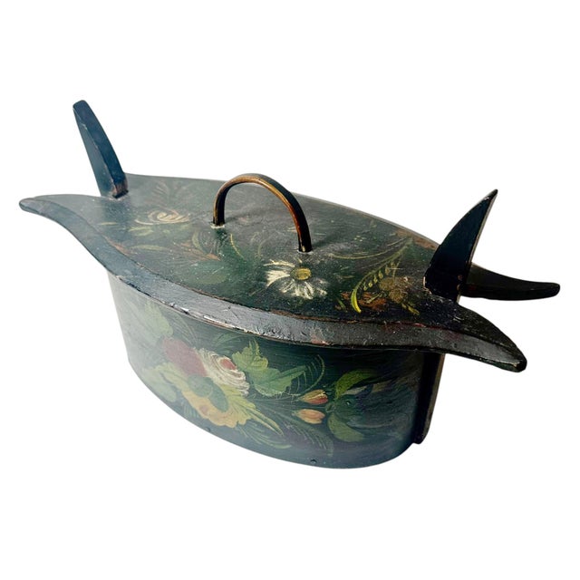 Swedish Hand Painted Bentwood Box For Sale In Tampa - Image 6 of 10