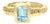 Solitaire Emerald Cut Blue Topaz Ring with Rope Band, Size 6 For Sale