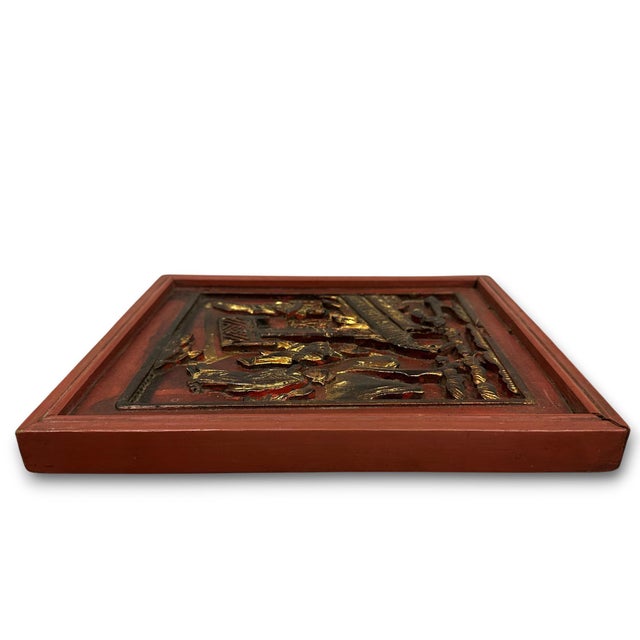 Antique Chinese Carved Wood Panel, Late Qing Dynasty, 19th/20th Century For Sale In San Diego - Image 6 of 8