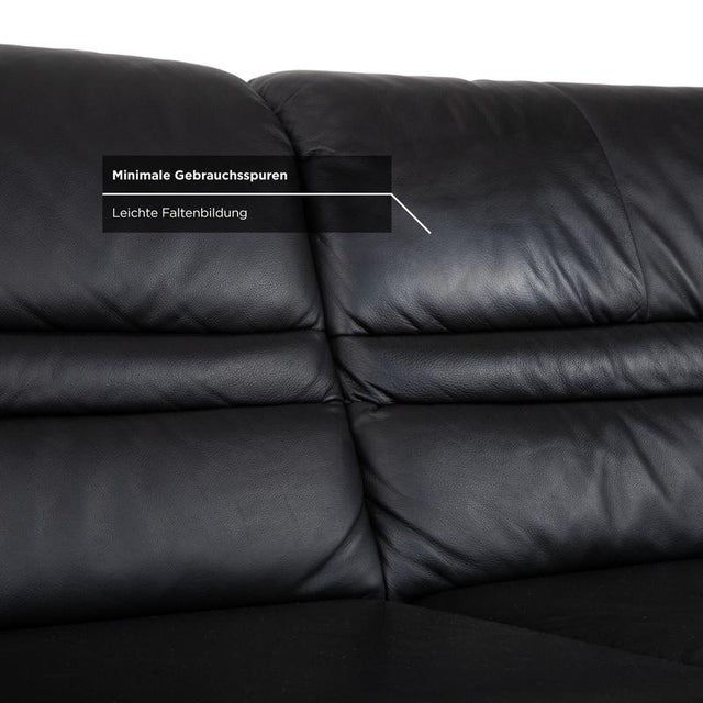 Black Sleepoly Two-Seater Sofa in Black Leather from Himolla For Sale - Image 8 of 14