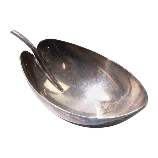 1960s Modernist Silver-Plated Leaf-Form Serving Dish or Nut Bowl, 1960s For Sale - Image 5 of 5