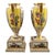 A superb pair of late nineteenth-century Dresden porcelain urns on separate square pedestals, produced by the renowned...