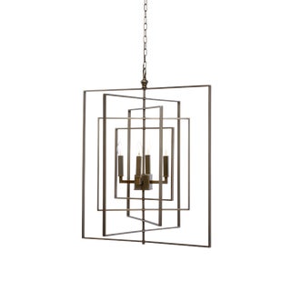 Cube Chandelier in Bronze For Sale