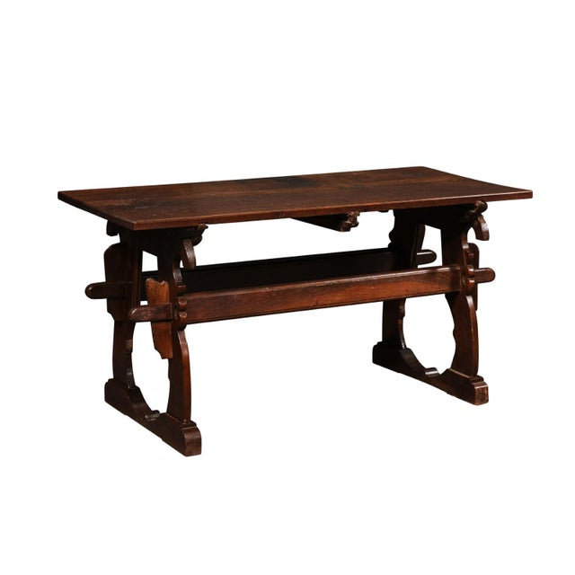 Early 19th C. Oak Trestle Table, France For Sale - Image 9 of 12