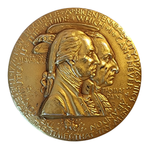 83.7g .999 Pure Silver Michael Lantz ~ Medallic Art Company Us Bicentennial Coin 1776-1976 ~ New Rochelle Ny ~ 24k Plate Washington & Paine