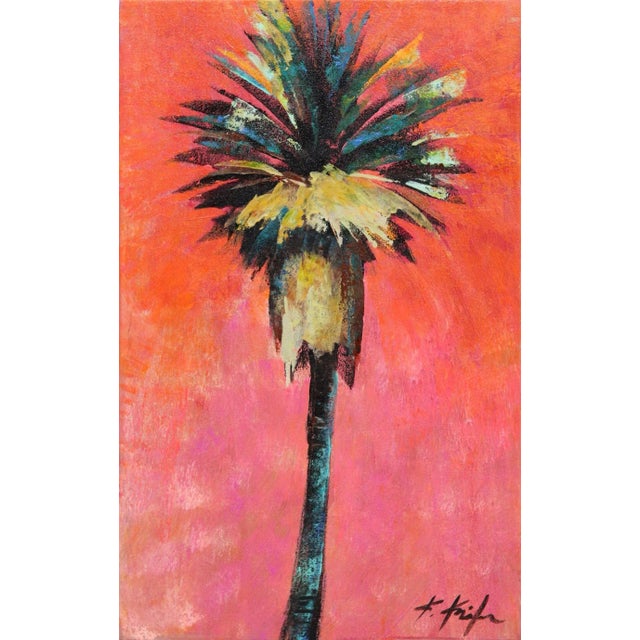 Xanadu Coral - Original Palm Tree Landscape Artwork by Kathleen Keifer For Sale - Image 9 of 9