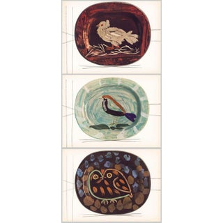 "Ceramiqués De Picasso" (Ceramics) 1948 True First Edition Prints - Birds - Set of 3 For Sale