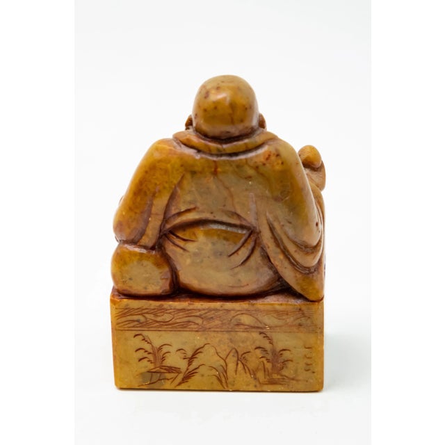 Stone Chinese Soapstone With Shoushan Buddha Hand Carved Chop Seal For Sale - Image 7 of 11
