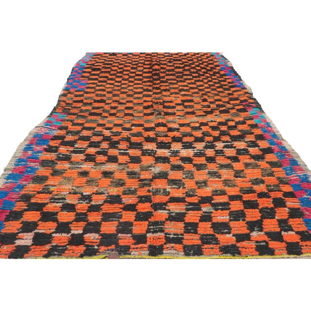 Berber Tribes of Morocco Vintage Berber Moroccan Rug - 04'02 X 09'00 For Sale - Image 4 of 9