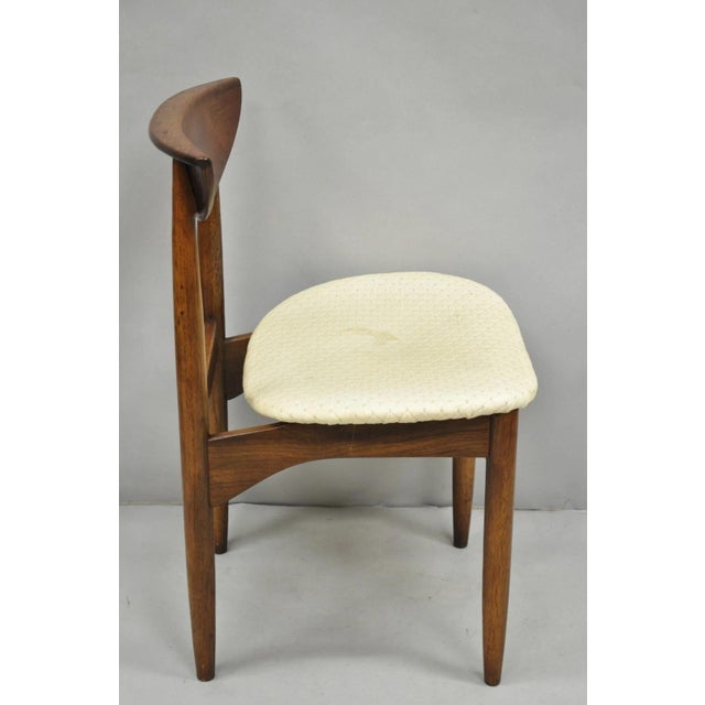 Wood Vintage Lane Perception Mid Century Modern Walnut Dining Side Chair For Sale - Image 7 of 12