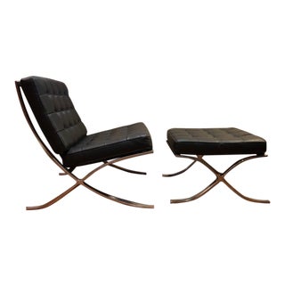 Barcelona Mies Van Der Rohe Pavilion Chair & Ottoman For Sale