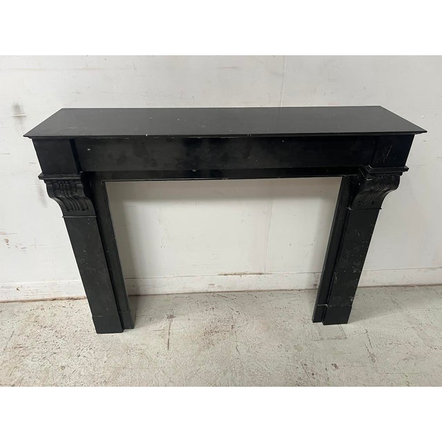 Stone Napoleon III Fireplace with Black Marble Corbel, 1800s For Sale - Image 7 of 13