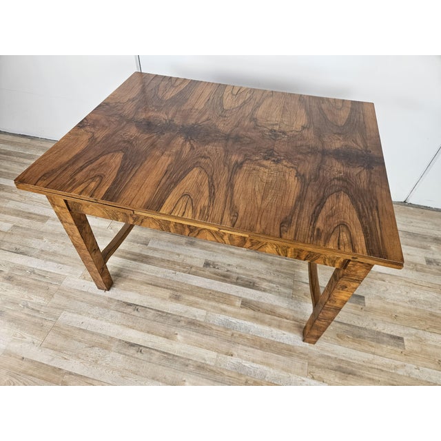 Vintage Extendable Art Deco Table in Olive Root, 1940 For Sale - Image 3 of 18