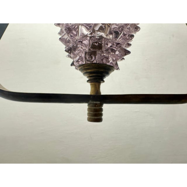 Lavender Vintage Lavender Rostrato Bronze Pendant in Murano Glass, 1960s For Sale - Image 8 of 9