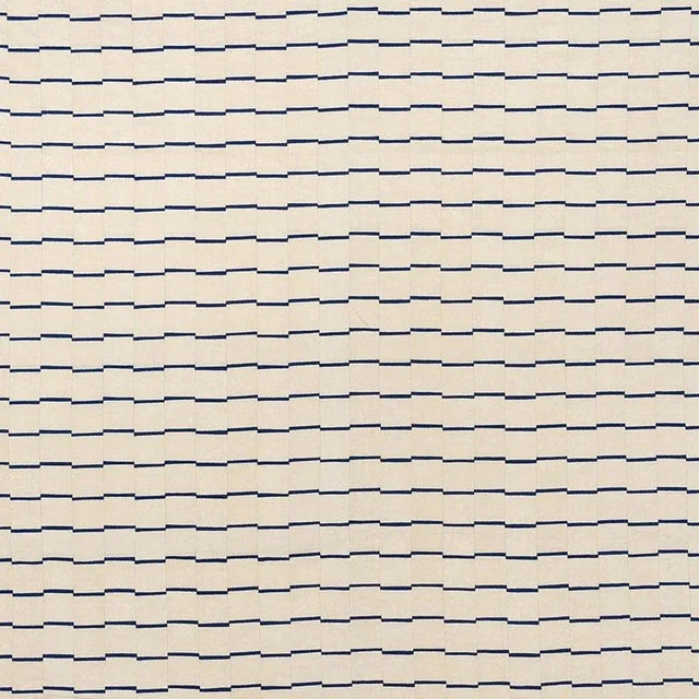 Contemporary Sample - Schumacher X David Kaihoi Lines Fabric in Blue For Sale - Image 3 of 3