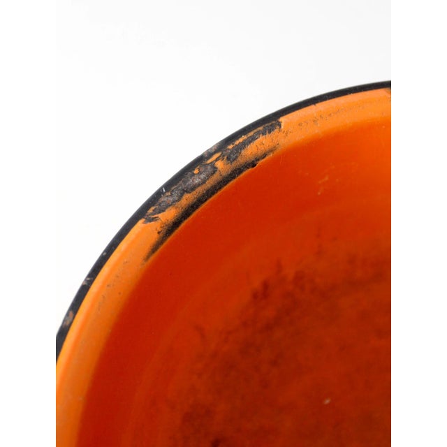 Orange Mid 20th Century Orange Enamelware Bowl For Sale - Image 8 of 13