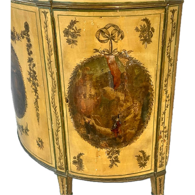 George III Painted Demilune Cabinet For Sale - Image 10 of 12