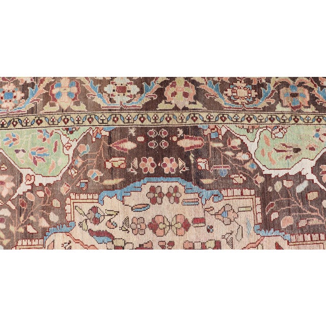 Antique Persian Malayer Gallery Rug With Large Floral Medallion With Soft Colors For Sale - Image 12 of 14