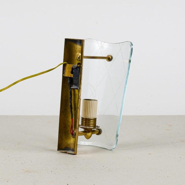 Metal Brass and Glass Wall Light, 1960 For Sale - Image 7 of 9