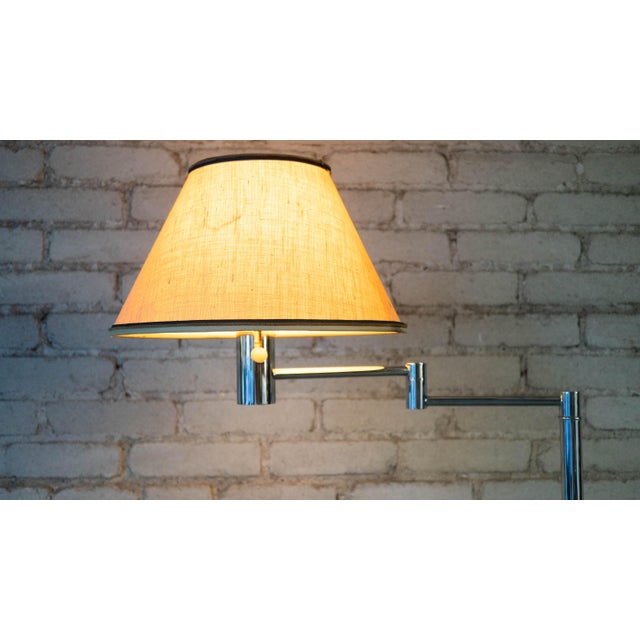 Mid-Century Modern Vintage Casella Chrome Swing-Arm Floor Lamp For Sale - Image 3 of 18