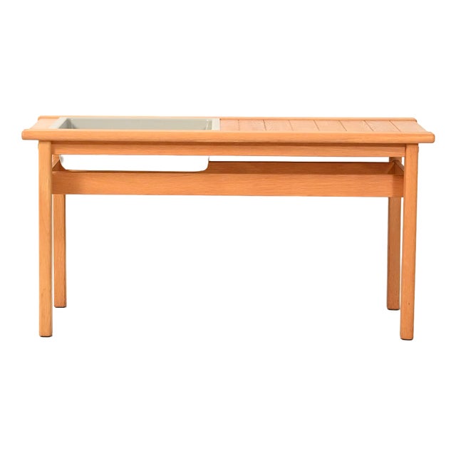 Oak Bench with Built-In Planter, 1960s For Sale