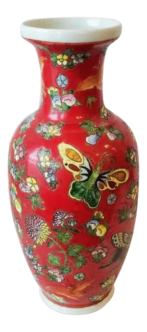 Vintage Maitland-Smith Hand Painted Chinese Porcelain Vase